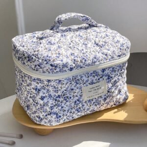 Trousse de toilette fleur bleue vanity